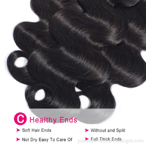 Factory Price India 100% Virgin Remy Human Hair Extension Double Machine Weft Natural Color Body Weave Bundles For Black Women
